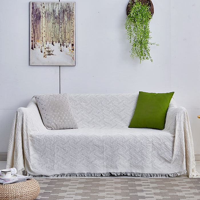 Cross-border Sofa Towel White Sofa Cushion Sofa Cover Back Towel Line Blanket Sofa Cover Fabric Sofa Blanket