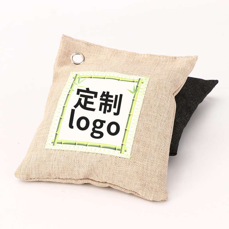 Cross-border linen bamboo charcoal bag household car new RV deodorant dual-use bamboo charcoal bag formaldehyde removal activated carbon bag wholesale