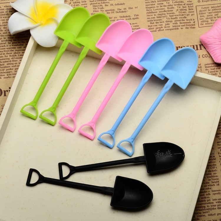 Disposable plastic spatula spoon thickened spice spoon fork spatula spoon fruit cake spoon dessert spoon ice cream spoon