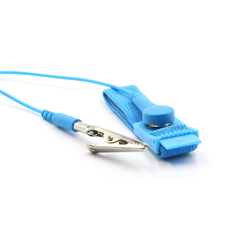 Yanhao Manufacturer Wholesale Anti-Static Wrist Strap Pvc Corded Wrist Strap Blue 1.8m Electrostatic Bracelet