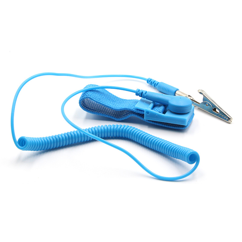 Yanhao Manufacturer Wholesale Anti-Static Wrist Strap Pvc Corded Wrist Strap Blue 1.8m Electrostatic Bracelet