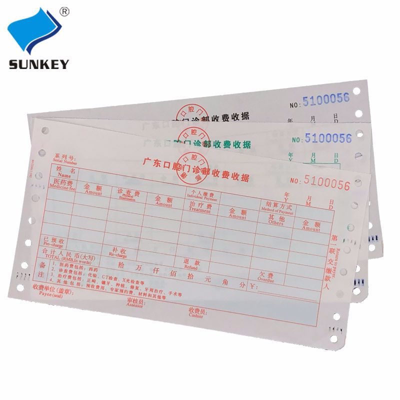 Manufacturer Wholesale Hospital Outpatient Fee Receipts, Four-Part Payment Forms, Three-Part Medication List, Hospital-Specific Use