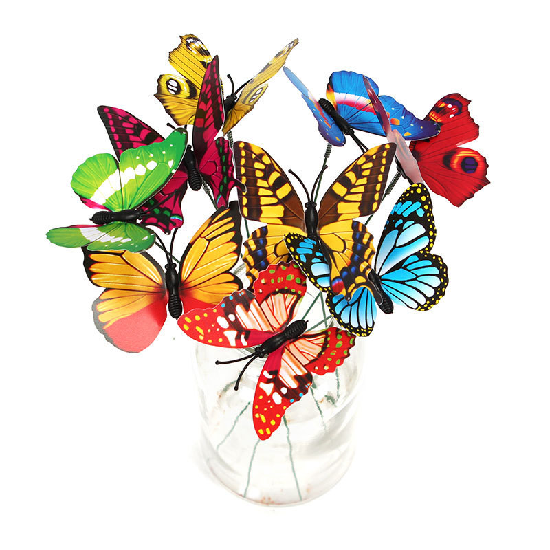 Pole Butterfly 3d Simulation Butterfly Single Layer Butterfly Pole PVC Party Garden Outdoor Decoration and Beautification