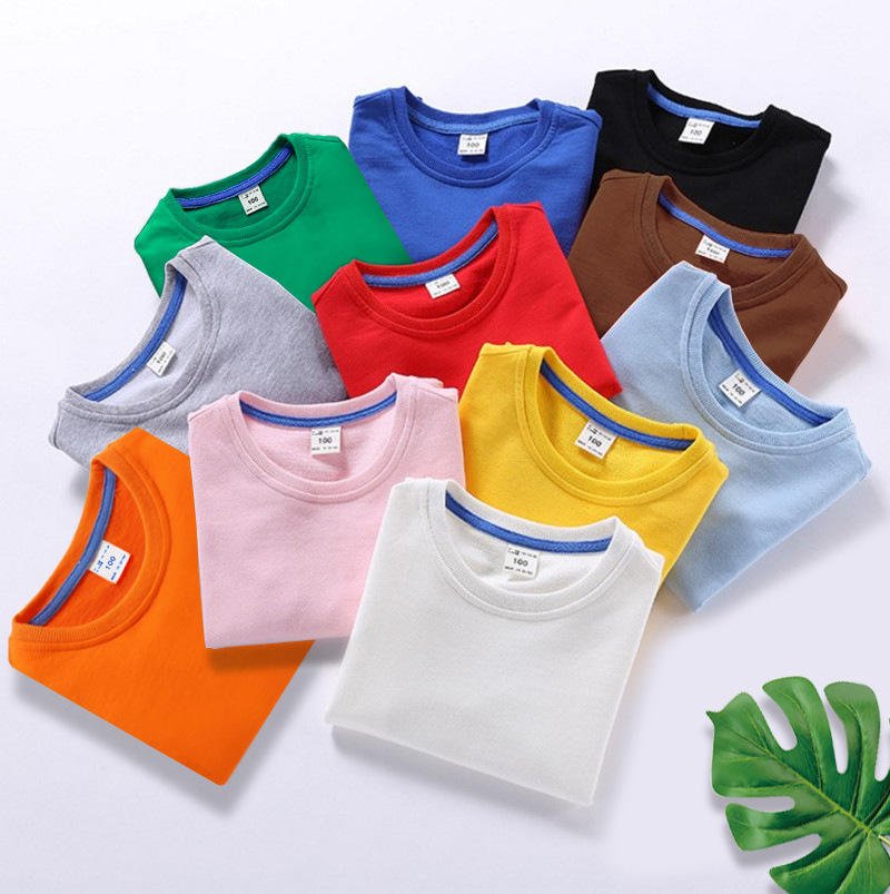 Children's Clothing Spring and Autumn Style Solid Color Sweatshirt 2026 Baby Cotton Long-Sleeve Boys and Girls Blank Base Shirt Wholesale