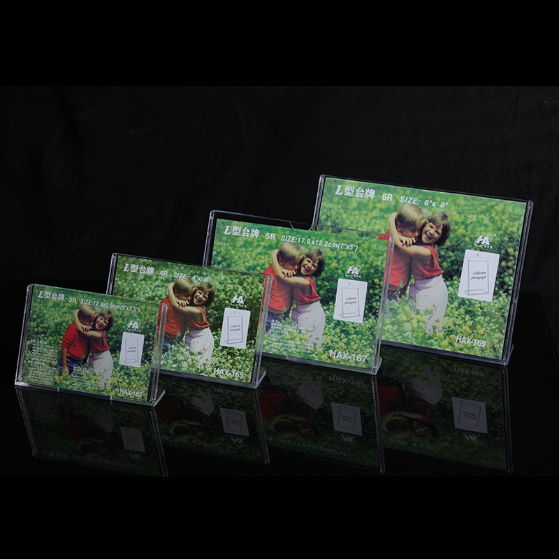 Acrylic transparent L-type plexiglass desk Sign Card desk card vertical desktop display card advertising display stand
