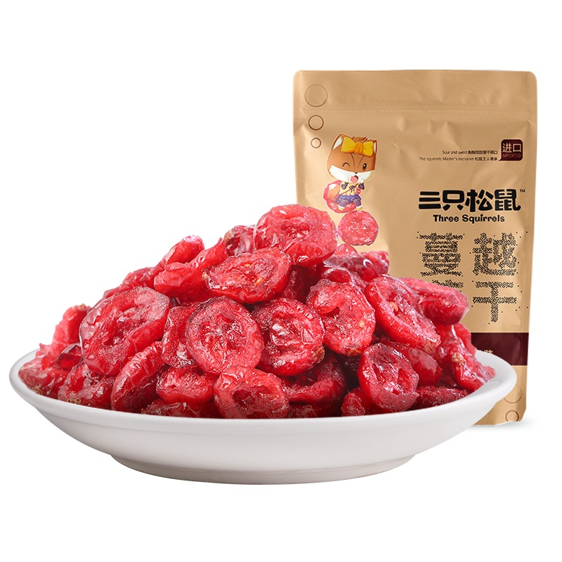 [Three Squirrels dried cranberry 100g] casual snack baking raw materials preserved fruit dried