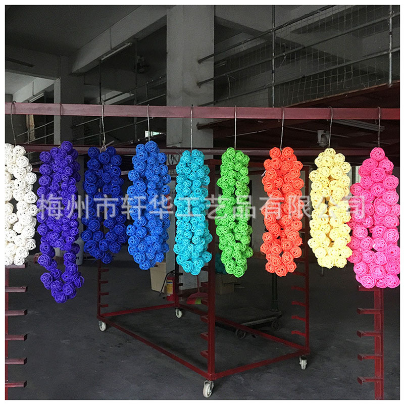 Cross-border supply 4cm cane ball handmade aromatherapy cane ball color cane ball kindergarten decoration cane ball wholesale