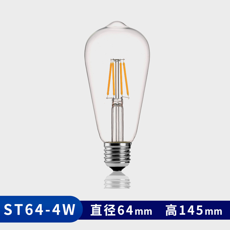 LED Edison bulb filament lamp ST64 vintage bulb tungsten bulb pacifier bulb E27 imitation tungsten filament restaurant lamp