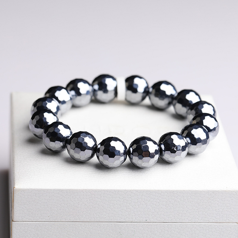 Jingyao 【Instant Ice Melting】Terahertz Bracelet Round Beads 128 Faceted Starlight Terahertz Polycrystalline Silicon Bracelet