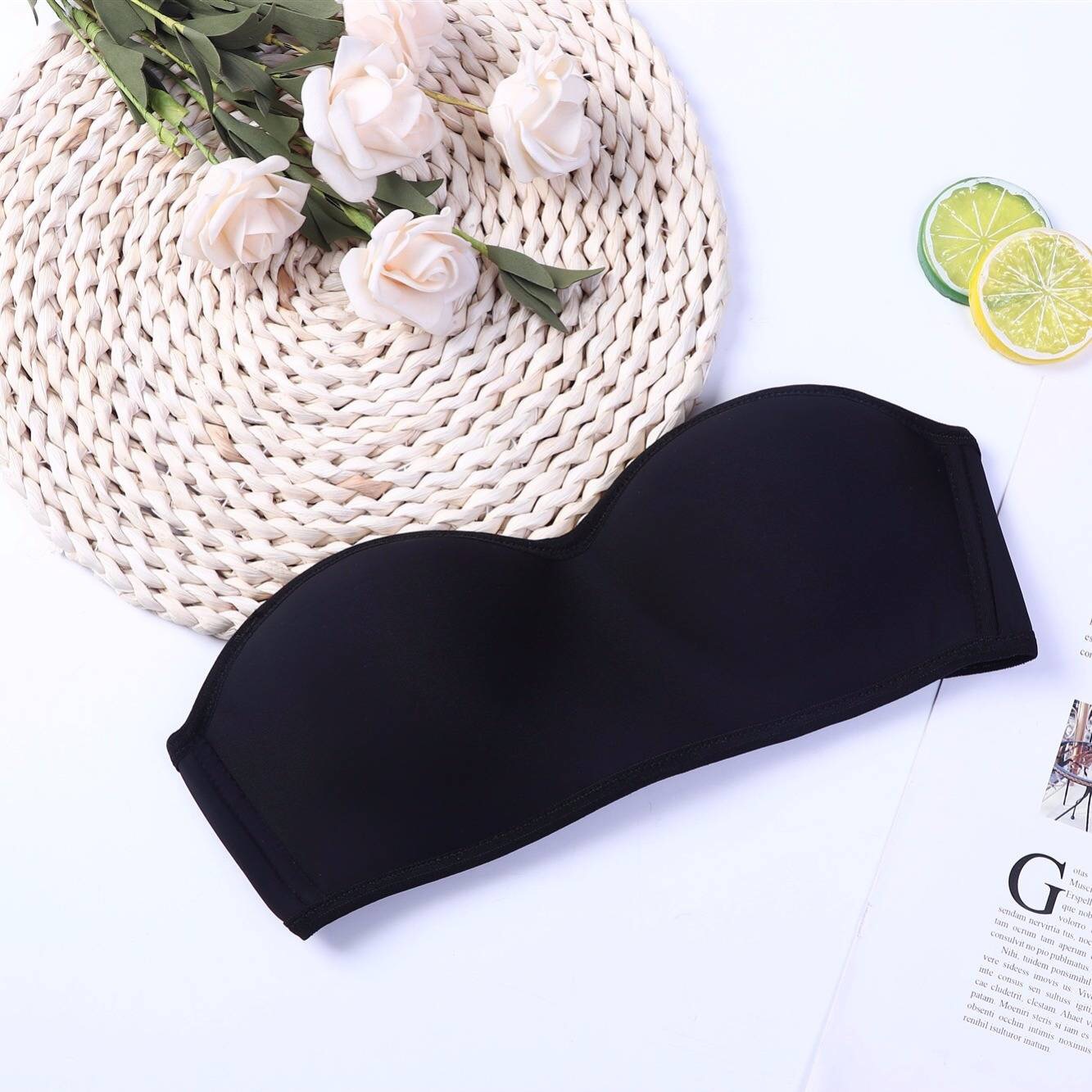 Japanese and Korean Style Sexy Simple Girls Underwear 3D Invisible Underwear Rimless Strapless Strapless Push-up Bra