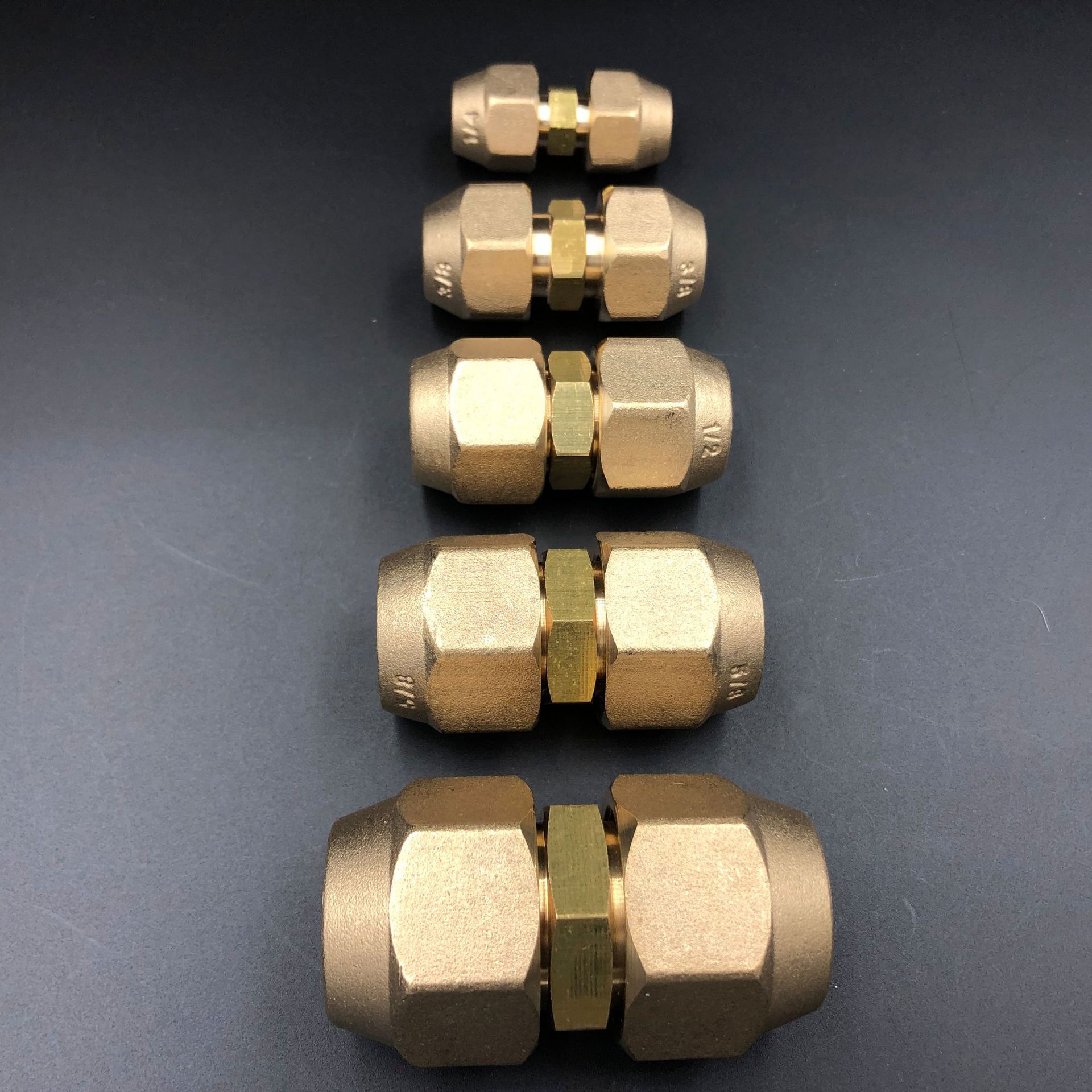 Supply brass butt joint double air conditioner copper pipe Nazi Butt Head with nut nut extended refrigeration fittings