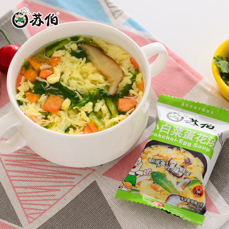 Subo Soup 6g Cabbage Egg Drop Soup 100 Servings Freeze-dried Soup Ready-to-eat Convenient Instant Satiety Food Processing