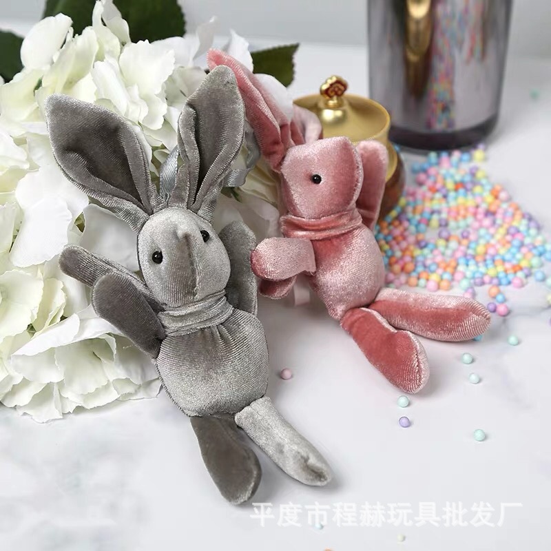 Factory wholesale wishing rabbit bouquet rabbit Korean velvet rabbit long leg rabbit doll plush toy wholesale pendant