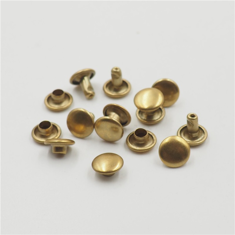 Luggage Accessories Handmade DIY Copper Metal Single and Double-Sided Gold Impact Nails Anti-Rust Rivets Mushroom Hat Nails