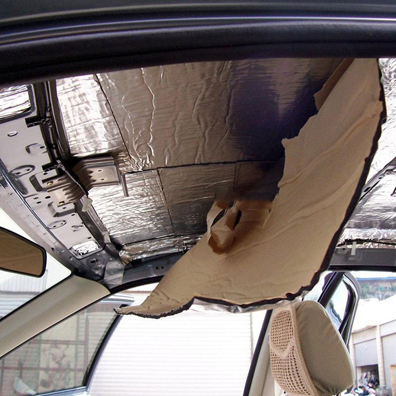 Car Insulation Cotton Soundproofing and Heat Insulation Pad 5mm 10mm Aluminum Foil Cotton Car Door Soundproofing Cotton with Self-Adhesive Backing Cross-Border Bestseller