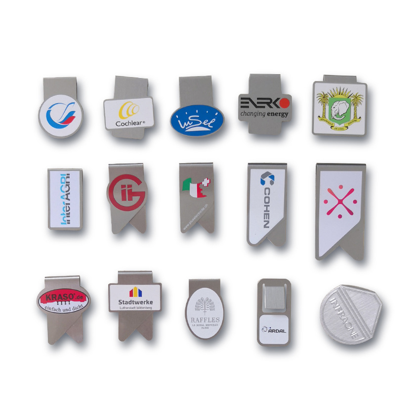 Factory Mold Creative Gift Metal Booklabel Clip Stainless Steel Banknote Coin Clip Souvenir Card Clip Banknote Clip