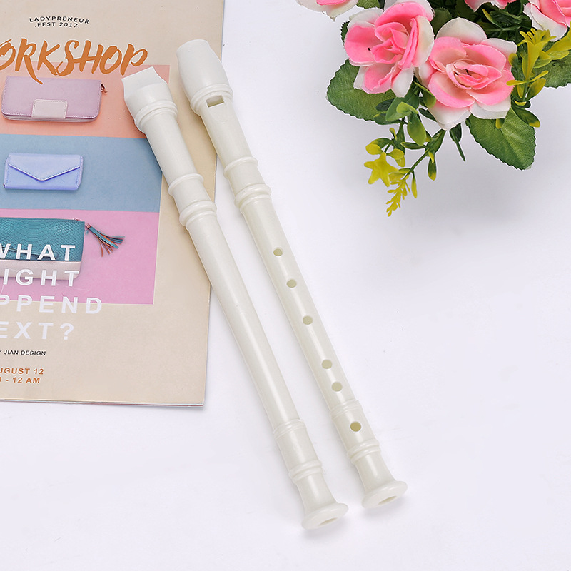 Factory spot wholesale PVC white six-hole flute 6-hole clarinet children's toy flute two-dollar store supply