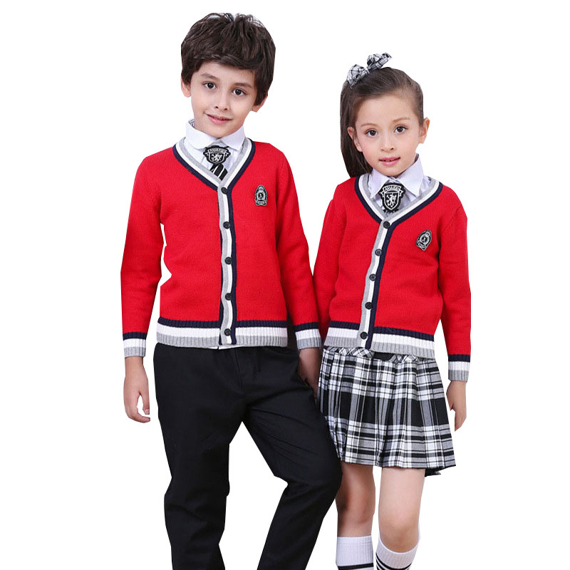 Children's Sweater British Style Sweater Primary and Secondary School Students' School Uniform Knitted Sweater Kindergarten Garden Clothes