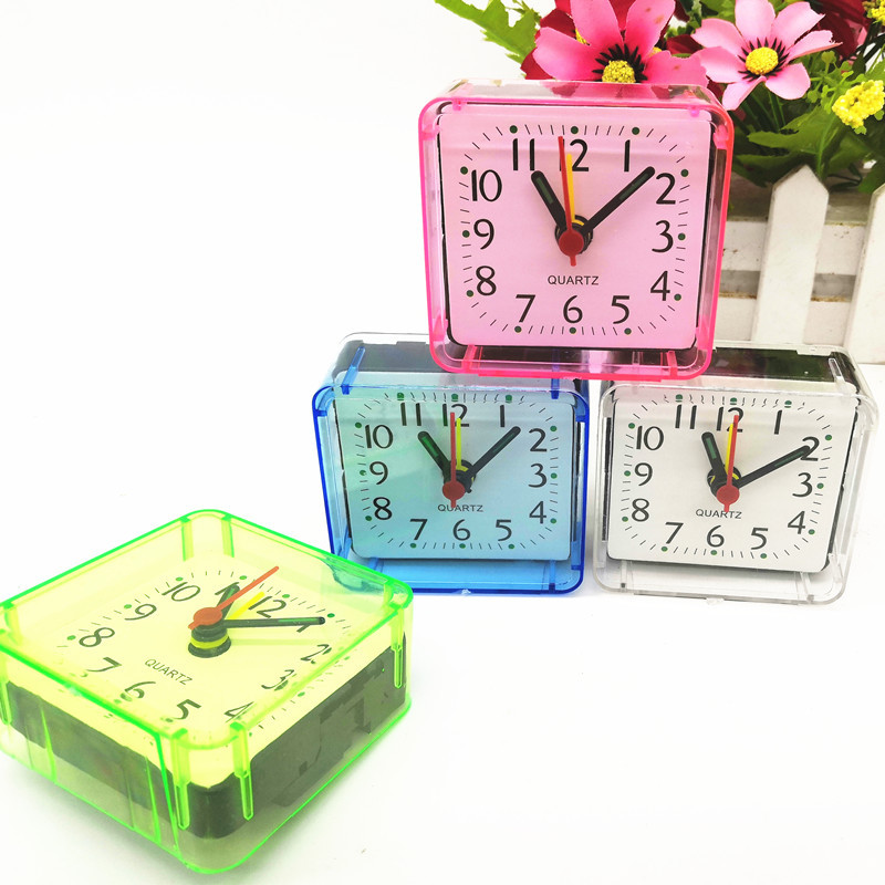 Creative Square Crystal Small Alarm Clock Candy Color Fashionable Bedroom Student Gift Small Alarm Clock