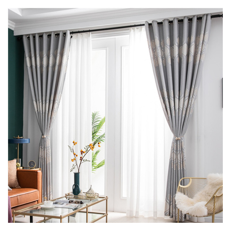 New Bamboo Cotton Curtains Finished Jacquard Curtains Finished Blackout Cloth Factory Direct Sales Scandinavian Living Room Bedroom Balcony