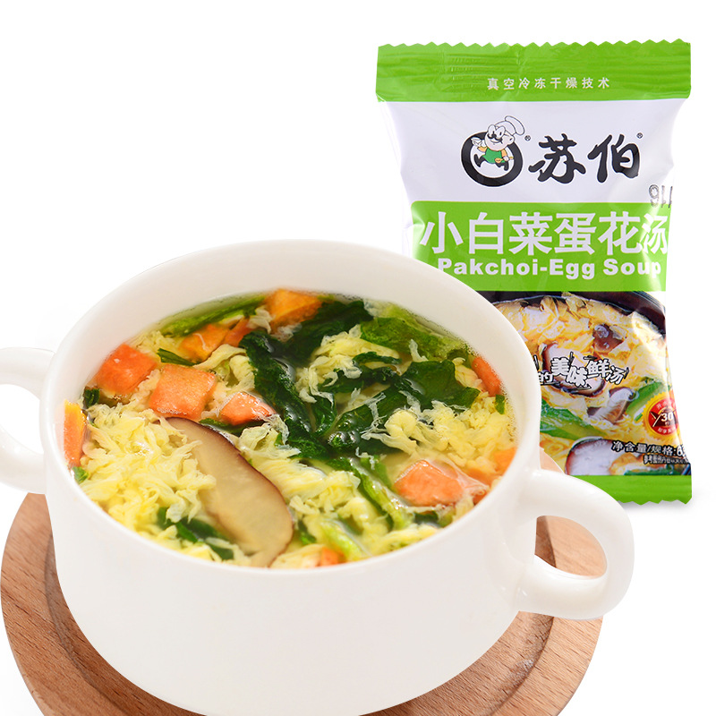 Subo Soup 6g Cabbage Egg Drop Soup 100 Servings Freeze-dried Soup Ready-to-eat Convenient Instant Satiety Food Processing