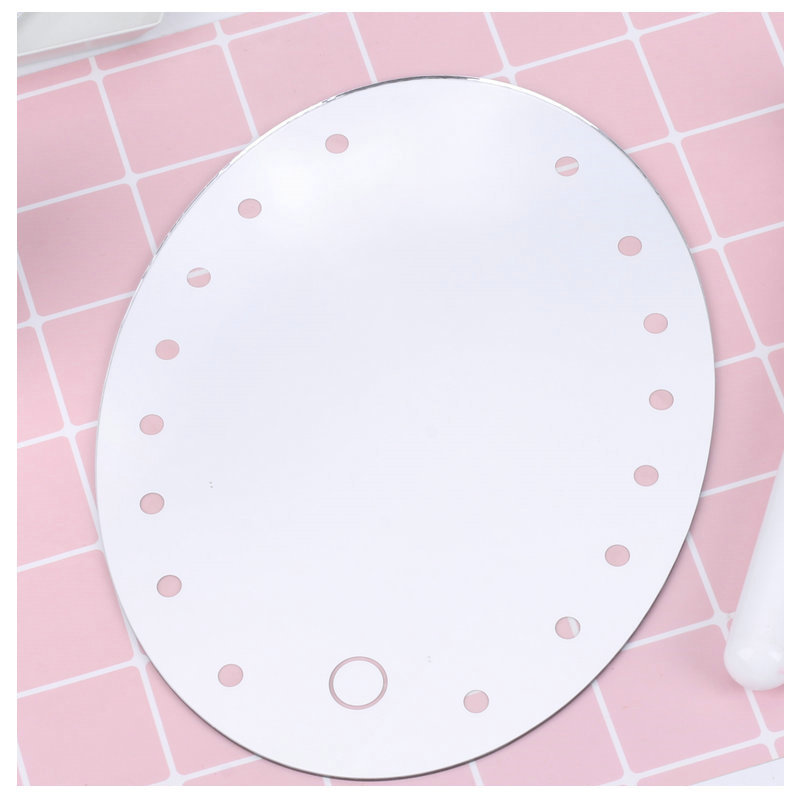 LED lamp mirror Net red makeup mirror lens processing Oval dressing mirror LED desktop makeup mirror lens wholesale