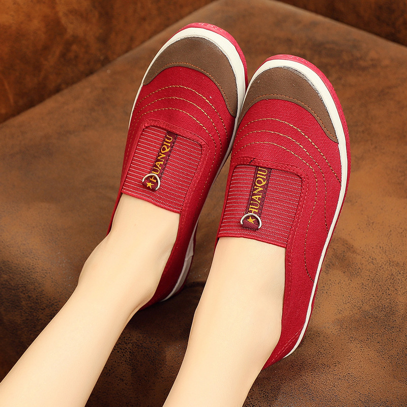 Women's Shoes 2025 Spring New Flat Fashionable Casual Slip-on Single Shoes Middle-aged and Elderly Cloth Shoes Non-slip Soft Sole