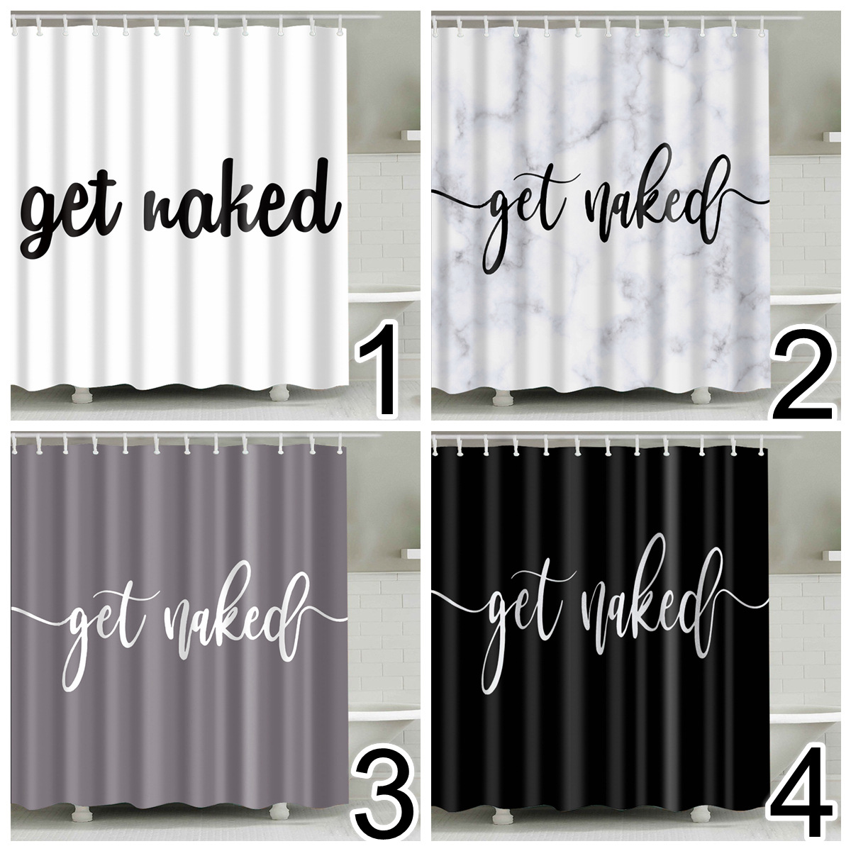 Amazon cross-border dedicated creative digital printing shower curtain source factory direct supply in stock supply