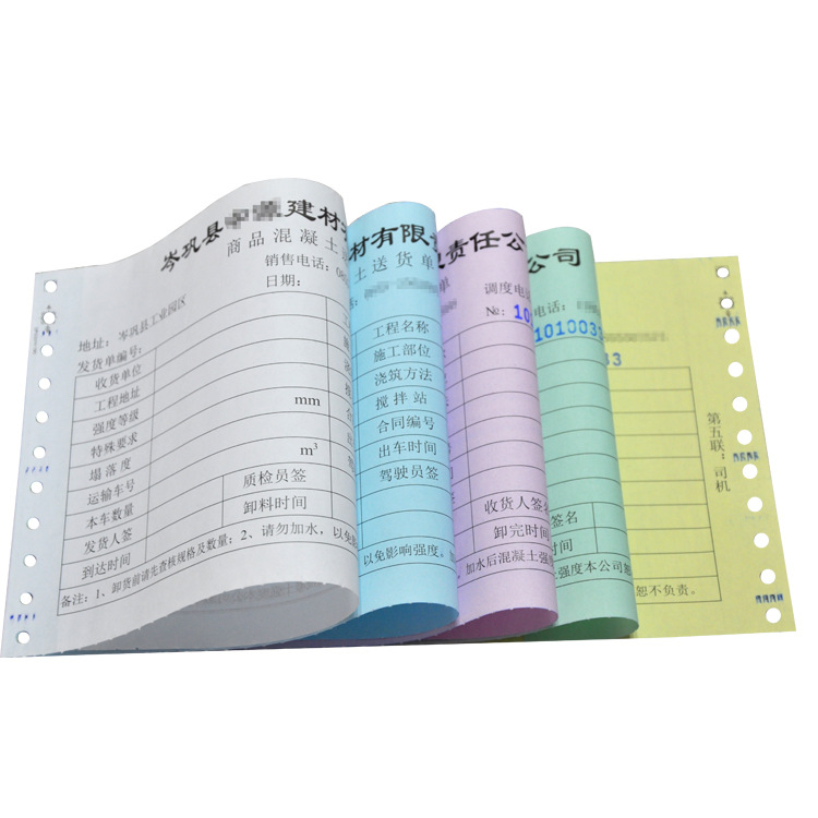 Perforated Delivery List Computer Punched Receipt Printing Paper Concrete Delivery Note Double Tear Edge Printer