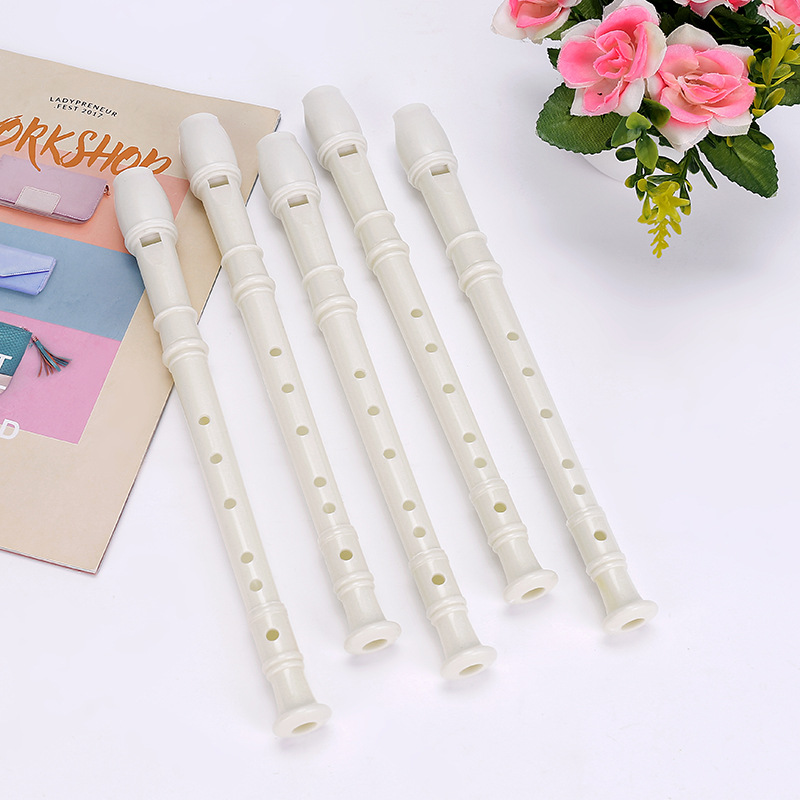 Factory spot wholesale PVC white six-hole flute 6-hole clarinet children's toy flute two-dollar store supply
