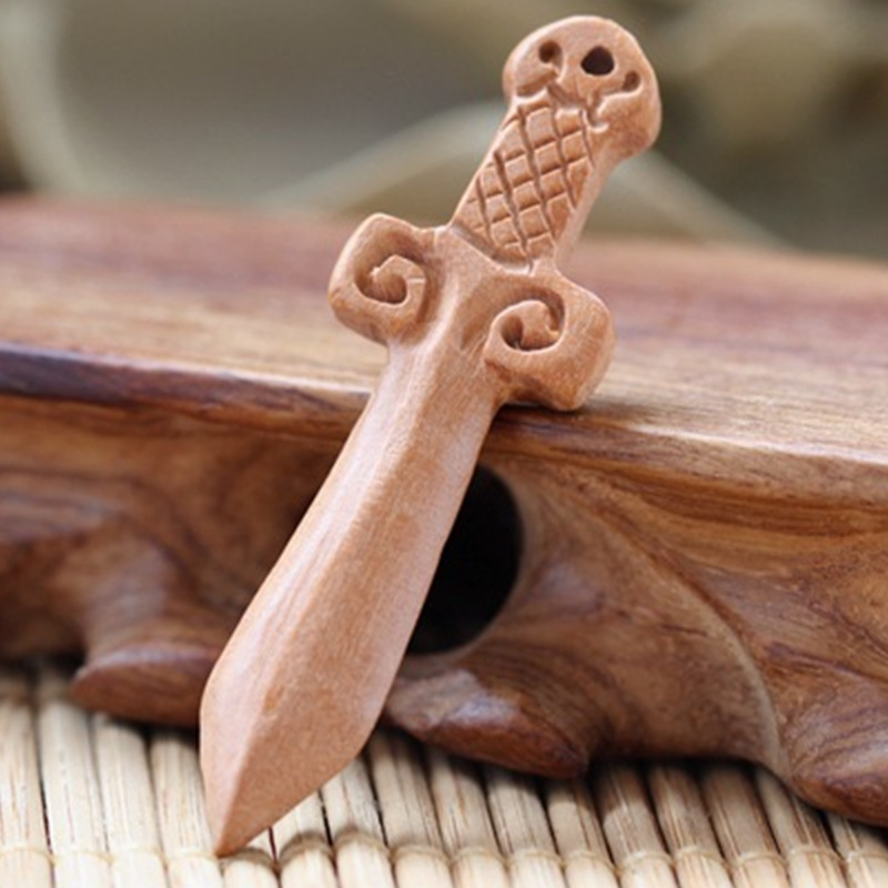 Peach Wood Sword Ax Accessories Peach Wood Carving Peach Wood Sword Weaving DIY Accessories Pendant Manufacturer Wholesale