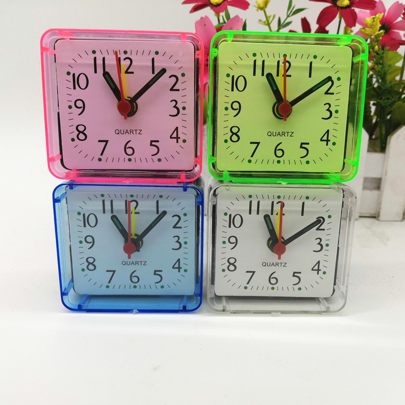Creative Square Crystal Small Alarm Clock Candy Color Fashionable Bedroom Student Gift Small Alarm Clock