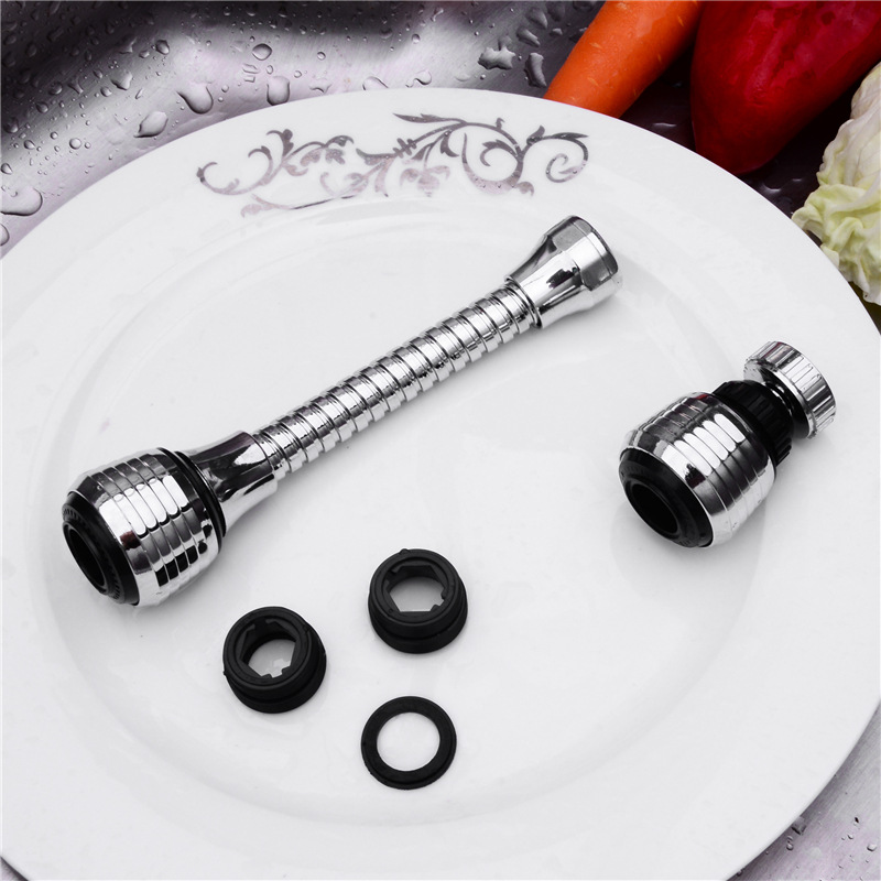 360-Degree Rotating Universal Faucet Booster Splash-Proof Showerhead Extended Spout Filter Water-Saving Aerator