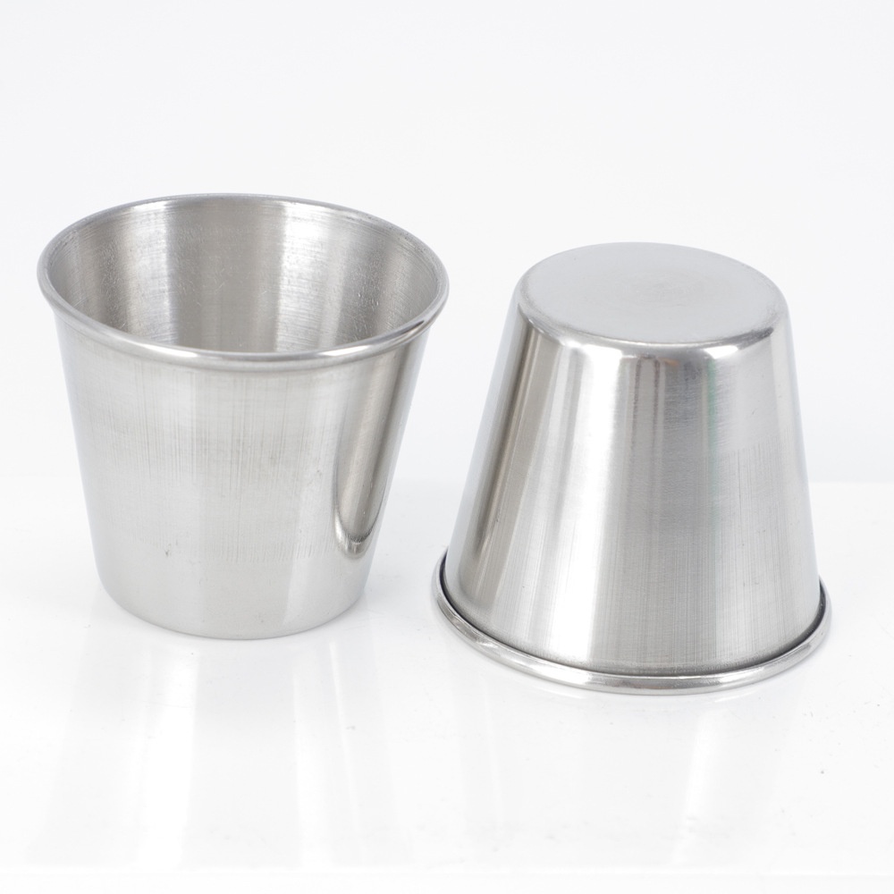Cross-Border Stainless Steel Cup Sauce Cup Portable Outdoor Portable Curled Edge 45ml Small Wine Cup Commercial Wine Cup Manufacturer