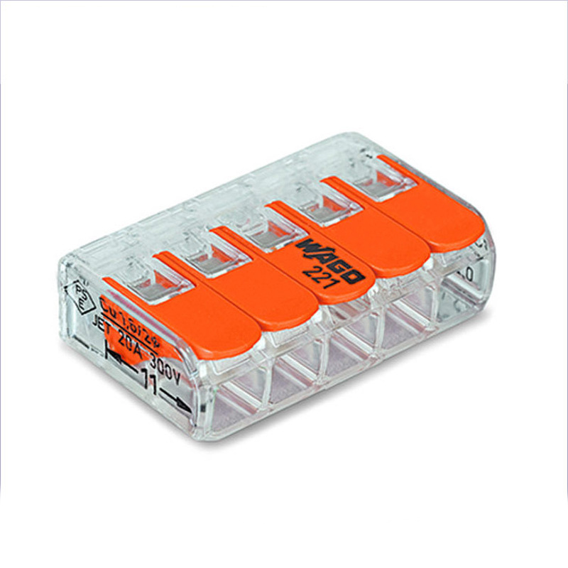 wago221-4.13 million Quick Terminal 5-hole quick terminal soft and hard wire welding-free terminal