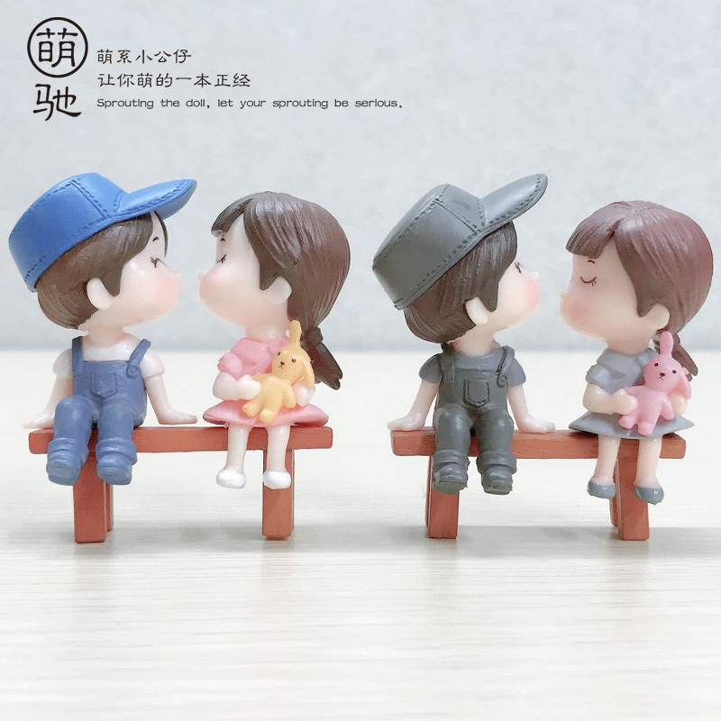 Фигурка для микроландшафта Пара целующихся кукол Ключница Подвеска на День святого Валентина