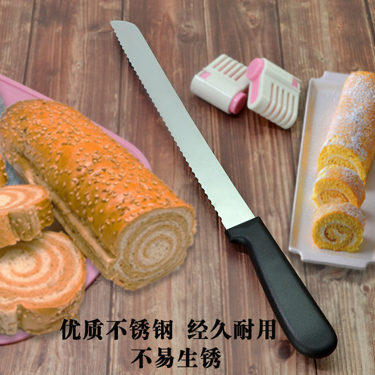 Baking Pastry Knife Stainless Steel Serrated Bread Knife Cake Knife Durable Toast Slicing Knife Does Not Shed Crumbs in Stock