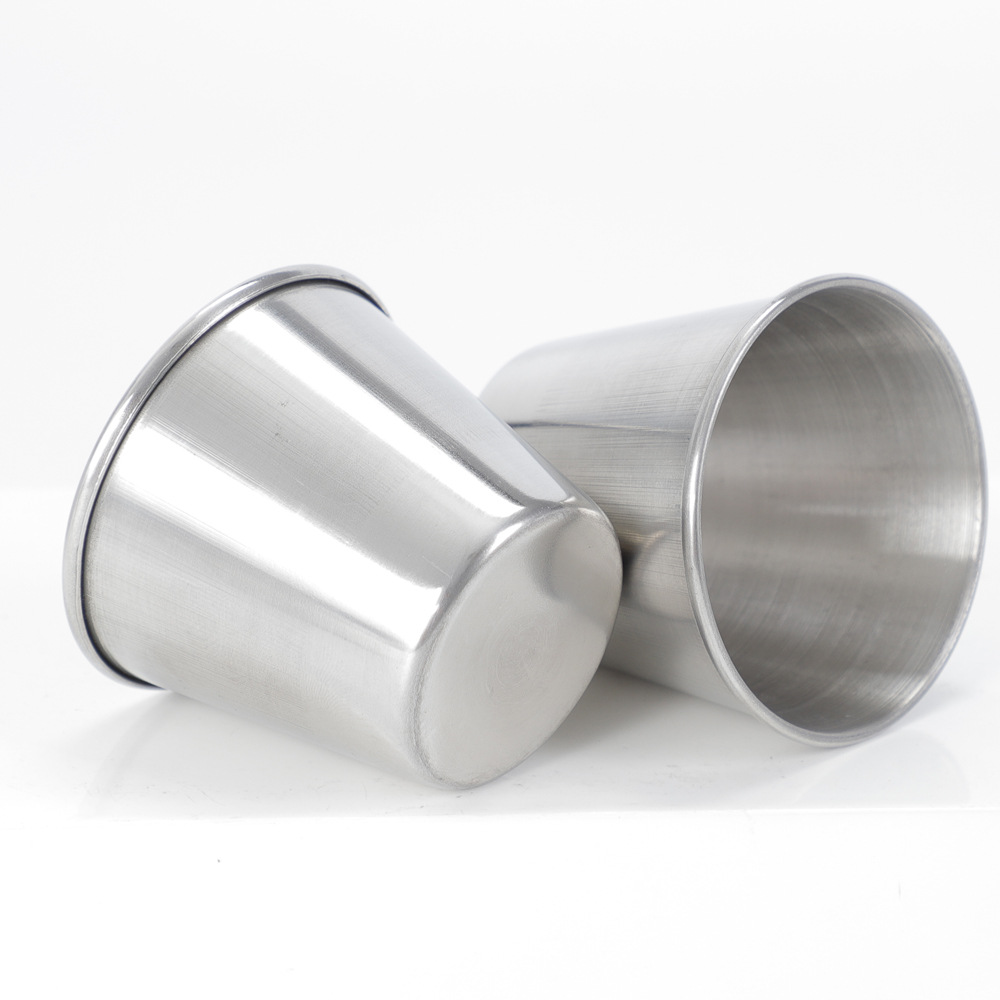 Cross-Border Stainless Steel Cup Sauce Cup Portable Outdoor Portable Curled Edge 45ml Small Wine Cup Commercial Wine Cup Manufacturer