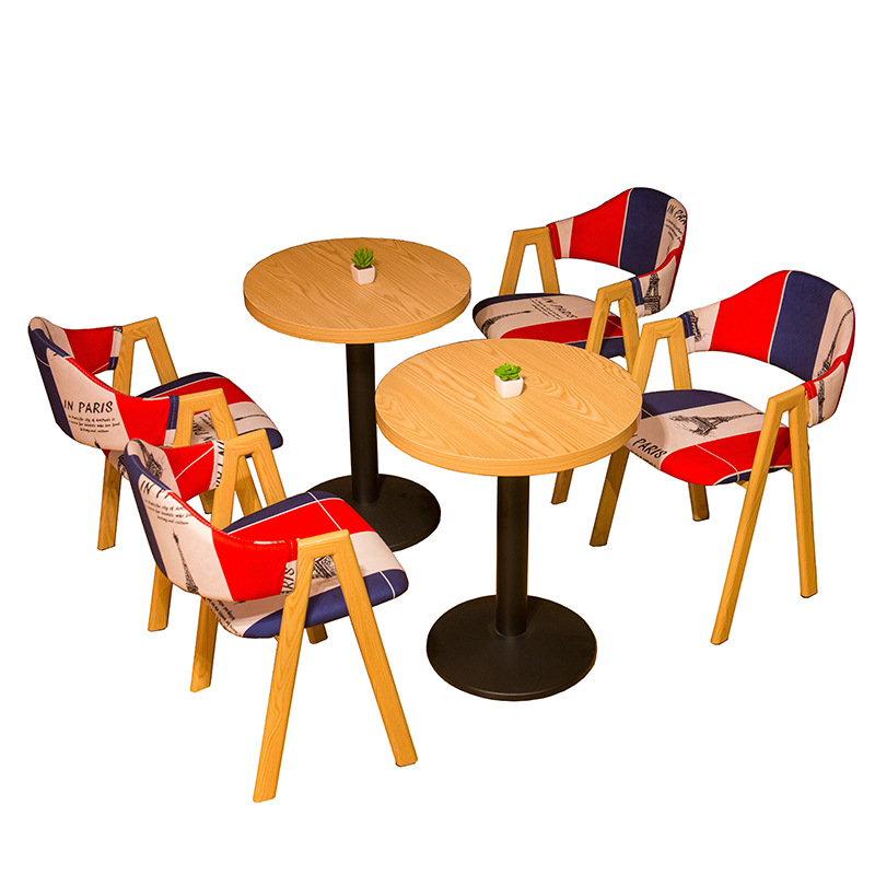 School Cafeteria Bar Western Restaurant Cafe Dessert Milk Tea Shop Dining Tables and Chairs Booth Sofa Combination Furniture