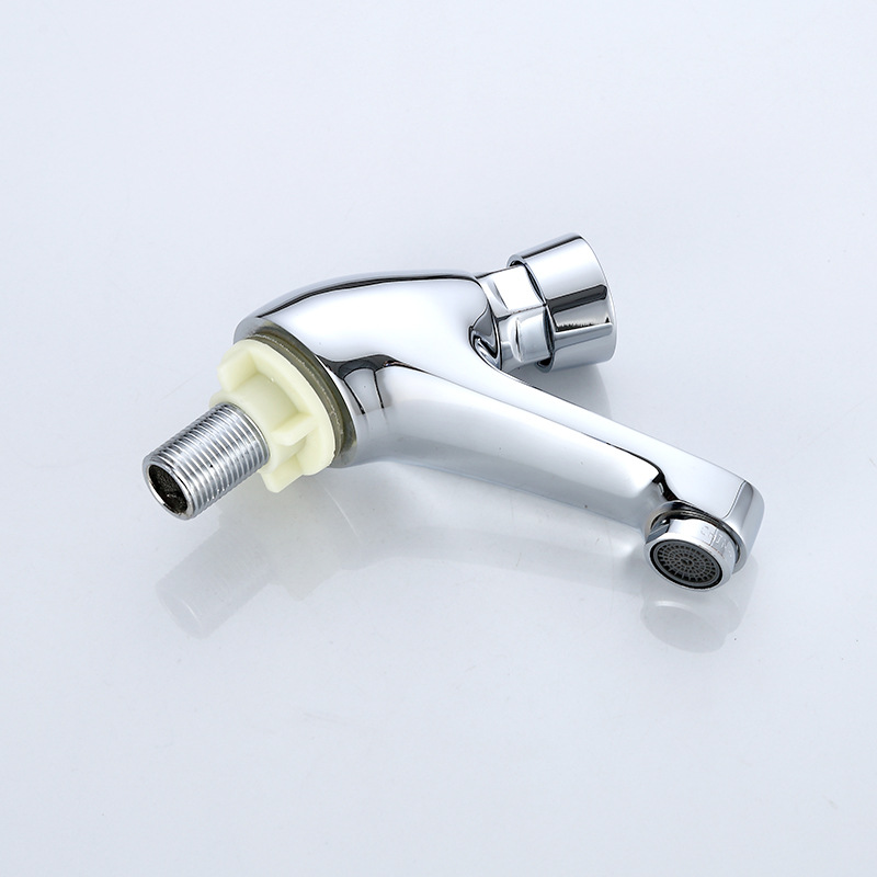 All copper single cold push type delay valve faucet public wash basin faucet delay switch press basin faucet