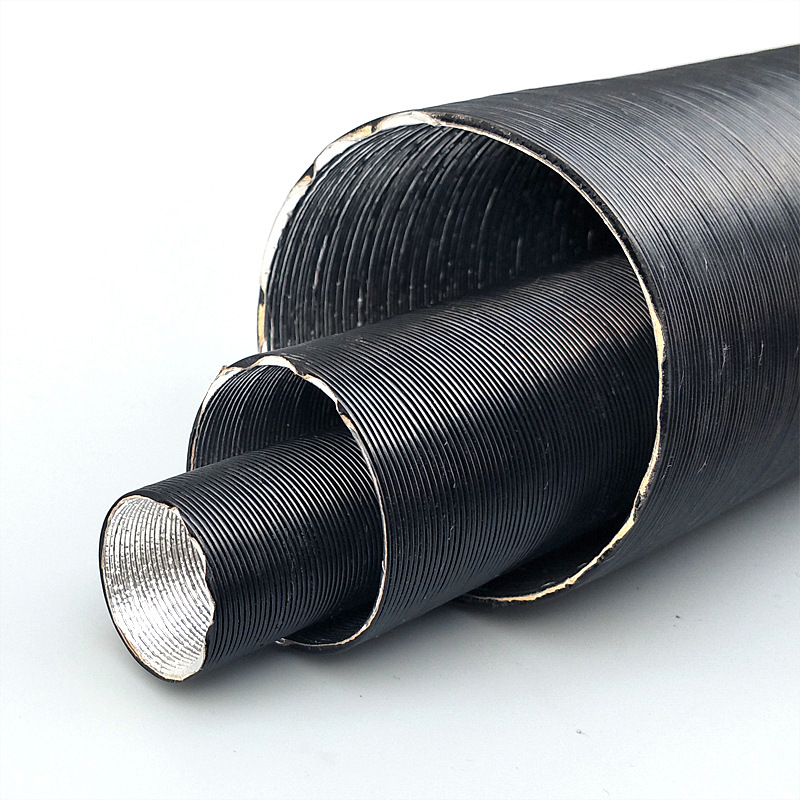 Air outlet pipe corrugated air supply hot air intake telescopic pipe black pipe parking heating fittings supporting heat insulation aluminum foil pipe