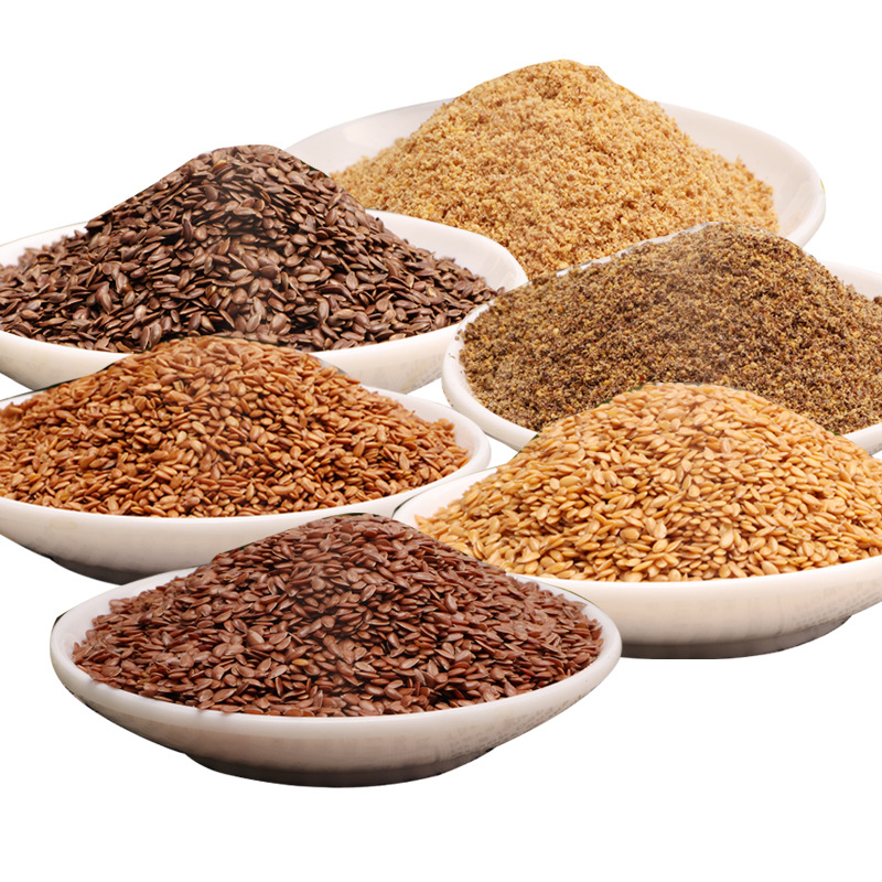 Cooked golden flaxseed ready-to-eat 500g brown raw flaxseed grain powder flaxseed factory wholesale
