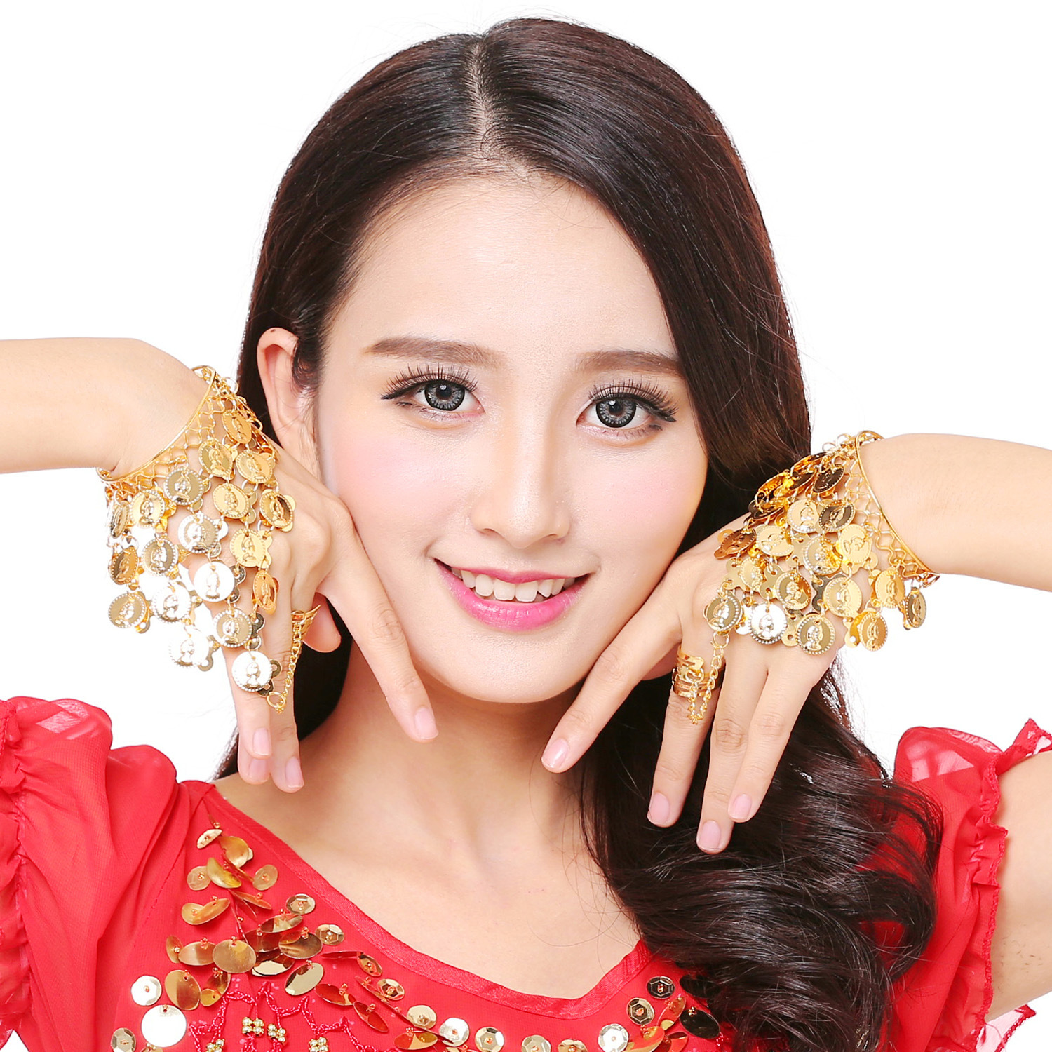 Belly Dance Costume Accessories Ring Bracelet Indian Dance Performance Accessories Jewelry Ring Bracelet Bracelet Dance Performance