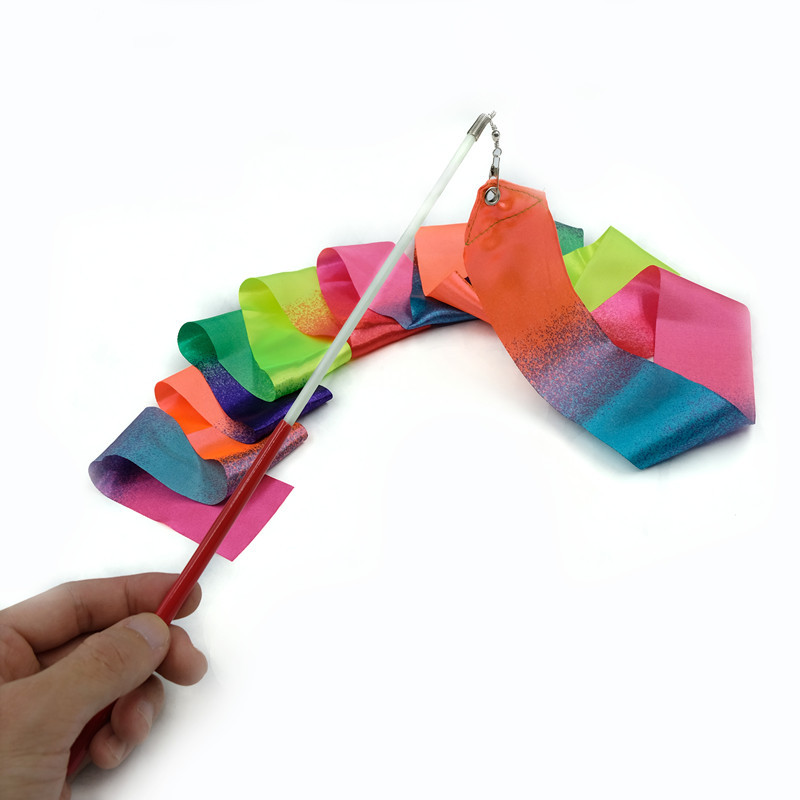 Gymnastics Ribbon 2m Gradient Color Dance Ribbon Kidsren's Toy Ribbon Square Dance Ribbon