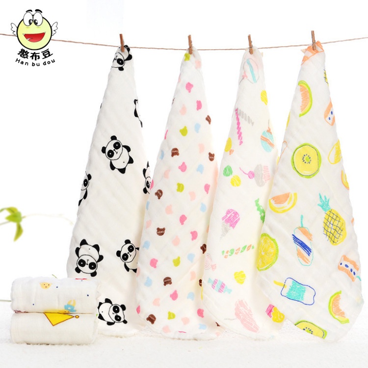 Полотенце для слюны из высокоплотной хлопковой марли 25*25 см, для младенцев, мягкое