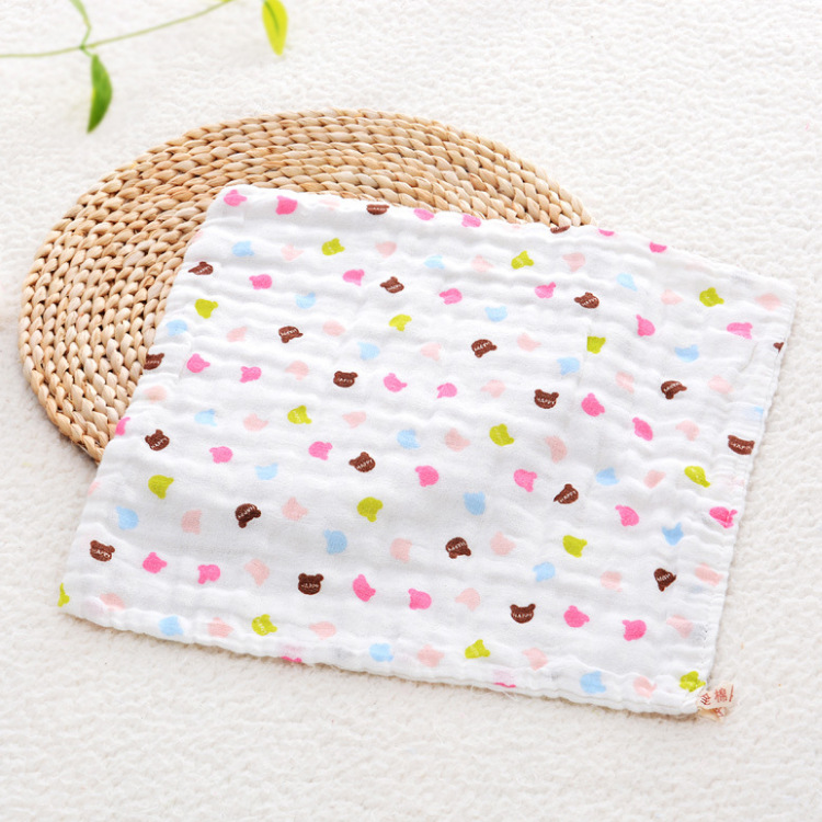 High-Density Pure Cotton Gauze Baby Saliva Towel 25*25cm Infant Baby Feeding Mouth Wiping Small Square Towel Soft