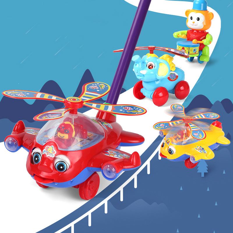 Hand push plane children push push happy baby walker hand push toy kindergarten boys and girls stall toy