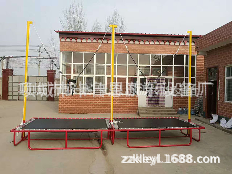 Double Bungee Jumping Bed, Electric Bungee Bed, Hand-Cranked Steel Frame, Children's Jumping Bed, Trampoline Manufacturer, Double Bungee Frame