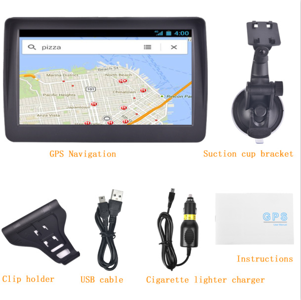 Cross-Border E-Commerce Portable Car Gps Navigation 7inch Hd Car Truck European British North America