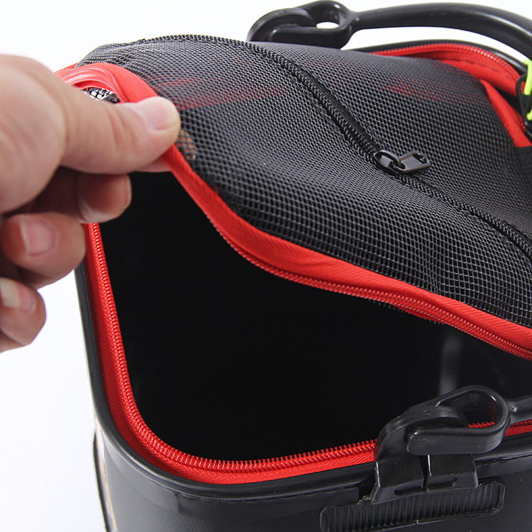 Fishing bucket eva folding fish bucket square bucket with net fishing bucket small bucket wholesale fishing gear supplies